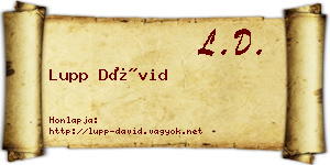 Lupp Dávid névjegykártya